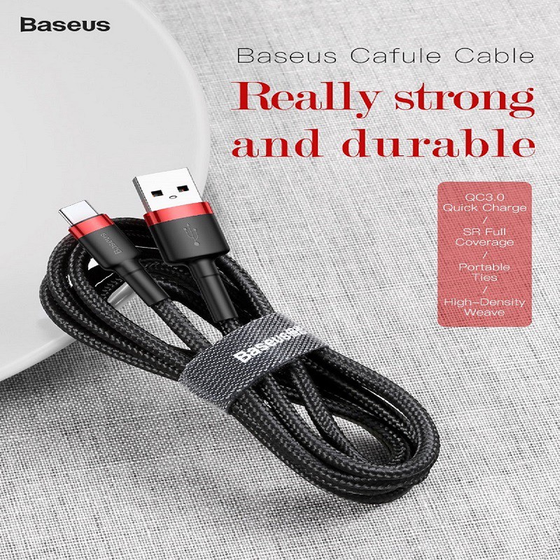 Baseus Kabel Data Type-C Cafule Cable For Type-C Quick Charge 3a 1m