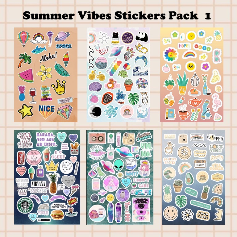 

[PART 1] Summer Vibes Stickers stiker musim panas tumblr aesthetic