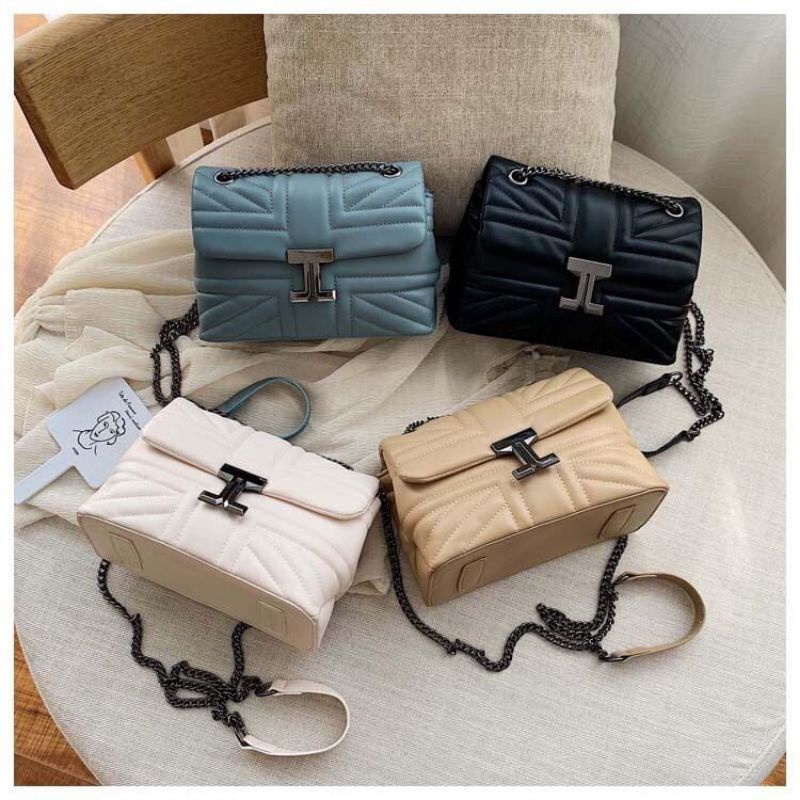 bj15289 black blue khaki white   tas slempang jinjing totebag handbag tas wanita fashion import modi