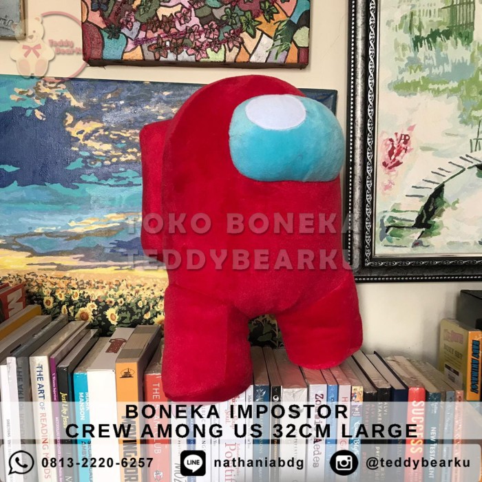 Miliki READY STOCK Boneka Impostor Crew Among Us LARGE ORIGINAL SNI Produsen - Merah Terlaris