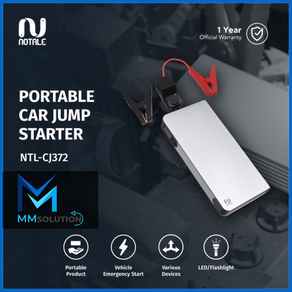 Notale Car Jumper Starter Power Bank 12000mAh Charger Aki