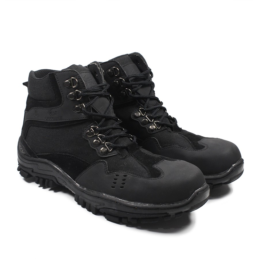 Sepatu Safety Boots Pria Crocodile Indicator Sleting Zipper Ujung Besi Tracking