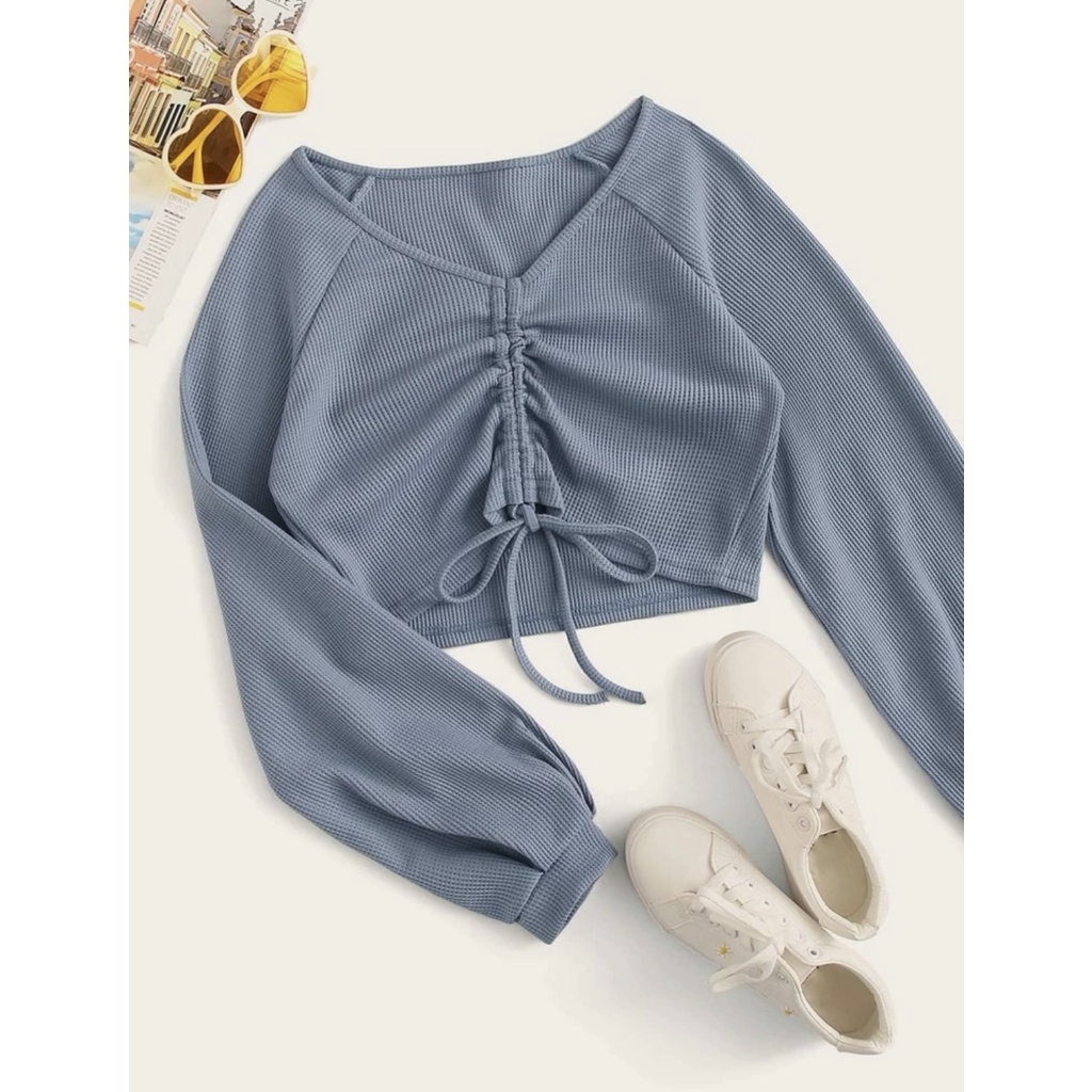 BLOUSE CROP - BLOUSE KOREA - TORENIA BLOUSE