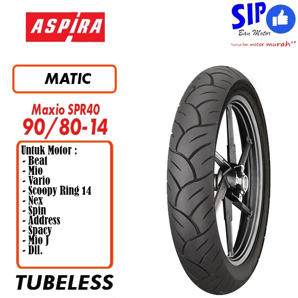 Ban motor matic Aspira Maxio SPR40 90 80 14 Tubeless
