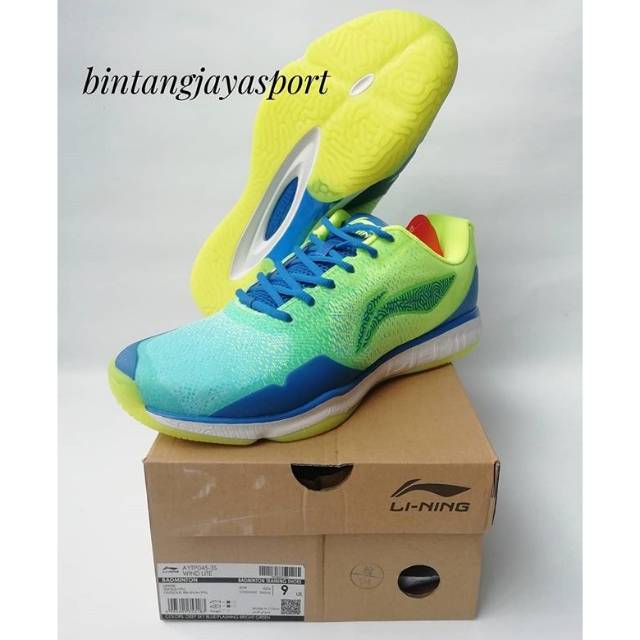 Sepatu Lining WIND LITE AYTP045 Blue Gren Original