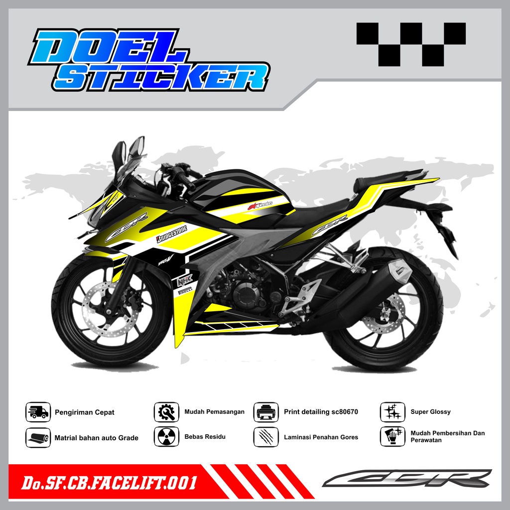 STICKER STRIPING CBR 150 R Facelift - STICKER STRIPING SEMI FULL LIST VARIASI HOLOGRAM , CROME CBR 150 R Facelift DOEL 001