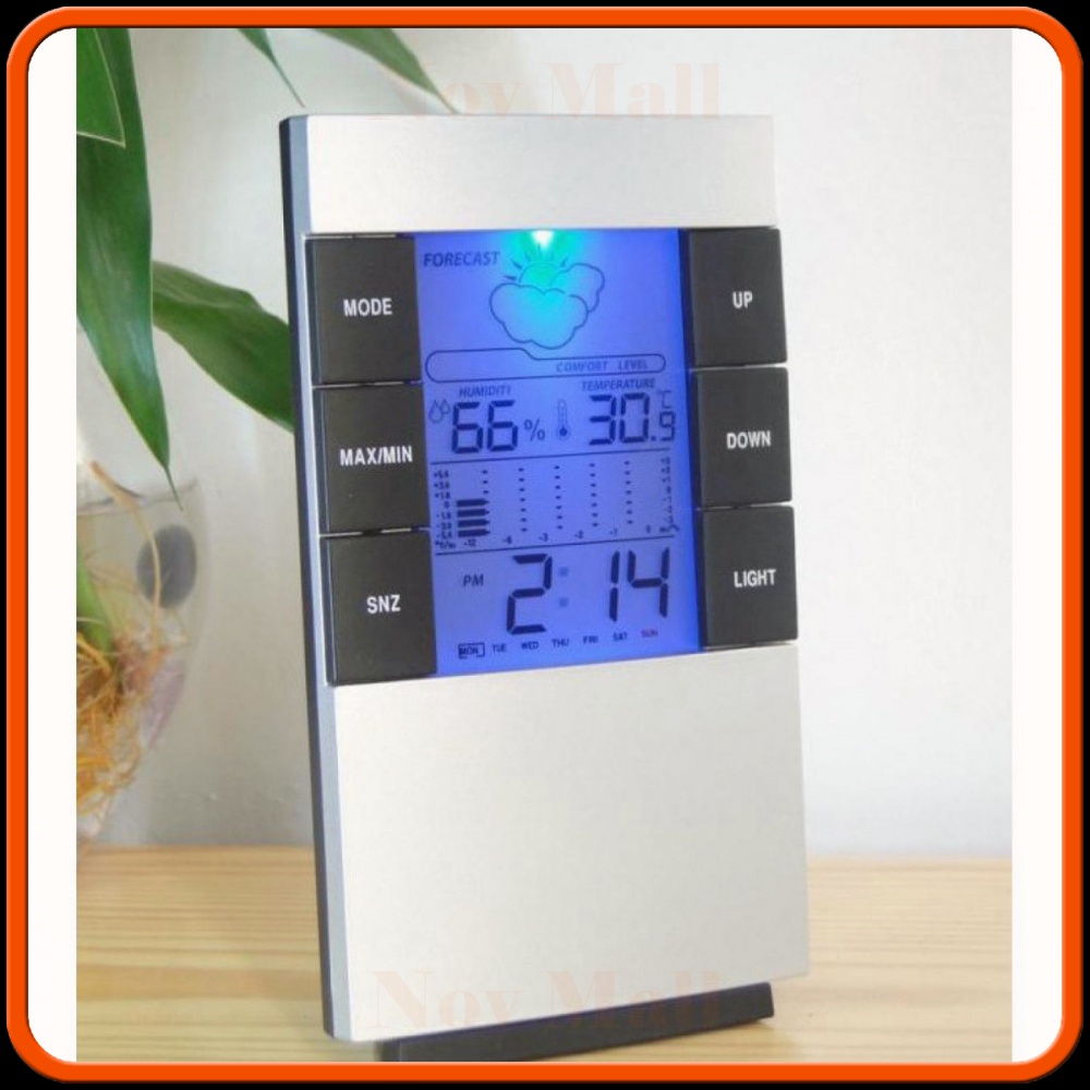 Weather Station Humidity Temperature Alarm Clock Jam Alarm - 3210