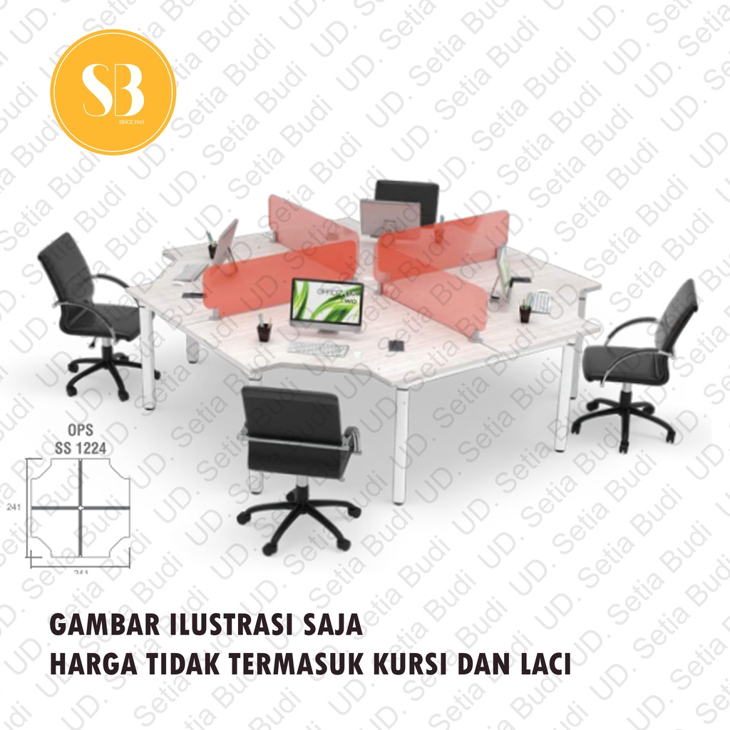 Meja Kerja Office Plus 4 Staff OPS-SS 1224