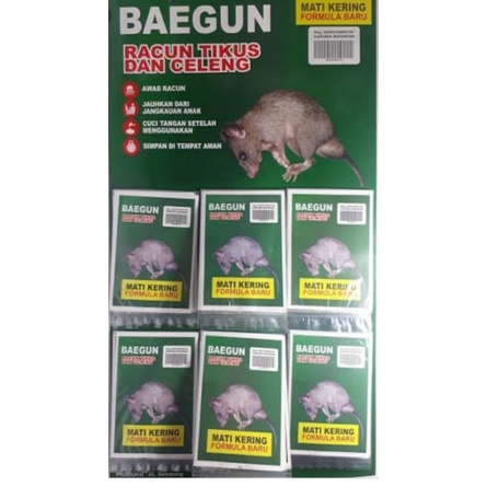 (24pcs)Baegun Racun Tikus dan Celeng Asli Original Obat Hama Ampuh Mati Kering Murah Grosir