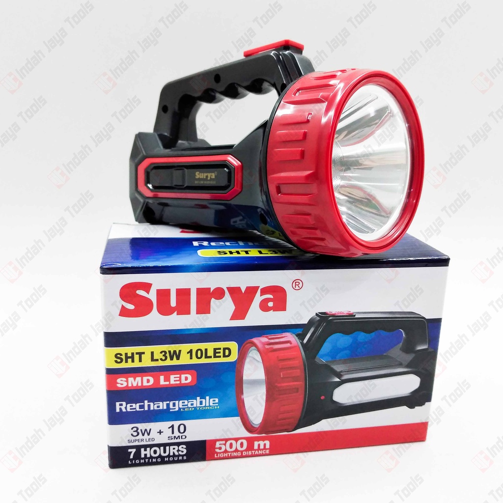 SURYA SHT L3W 10 LED Senter Lampu Emergency 2 in 1 3 Watt Super Terang