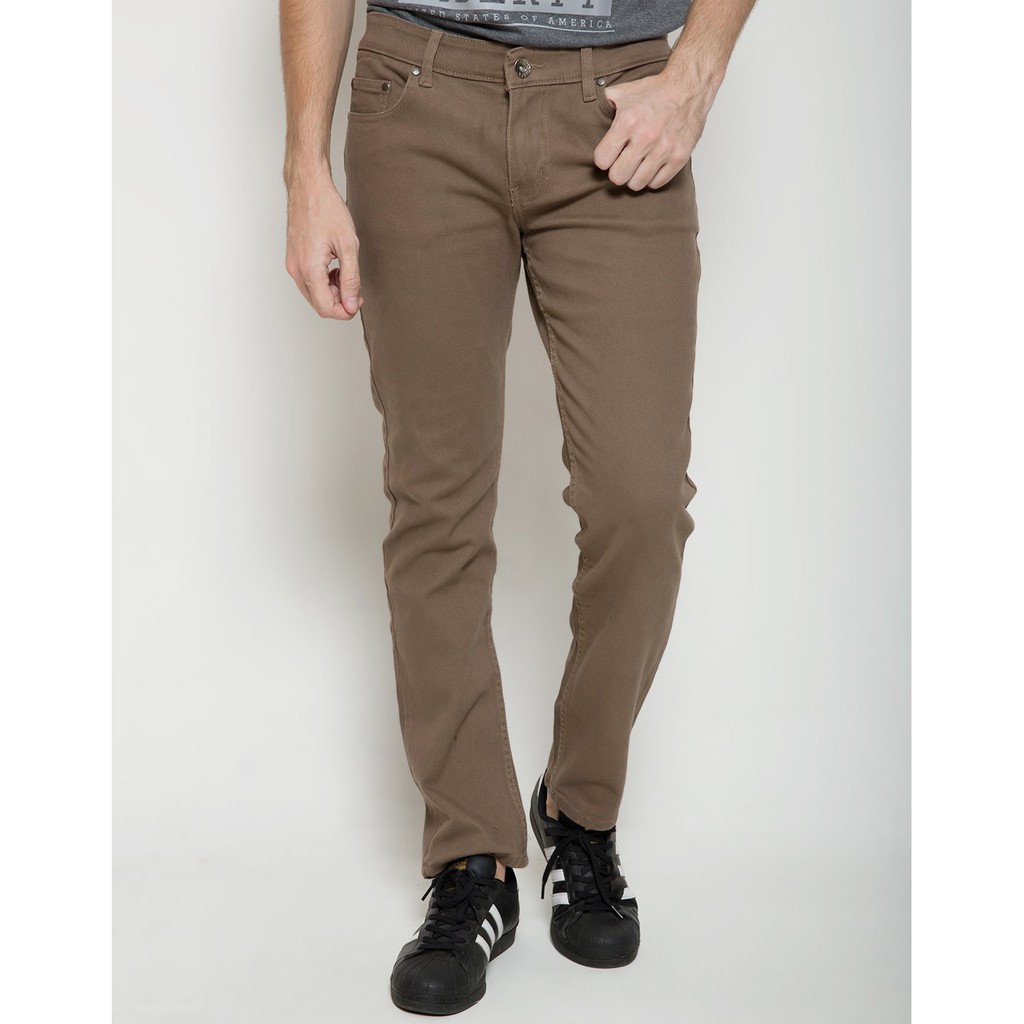  Matahari  Nevada  Men s Twill Denim Color Pants Cokelat 