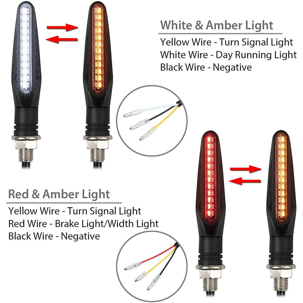 Lampu Sein LED Motor DRL 2 Warna Sen Running Jalan Moge Vixion Byson RX King CBR Aerox Vario KC020