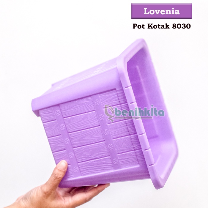 Pot Tanaman-Bunga Kotak Warna 30 Motif Kayu (Lovenia)