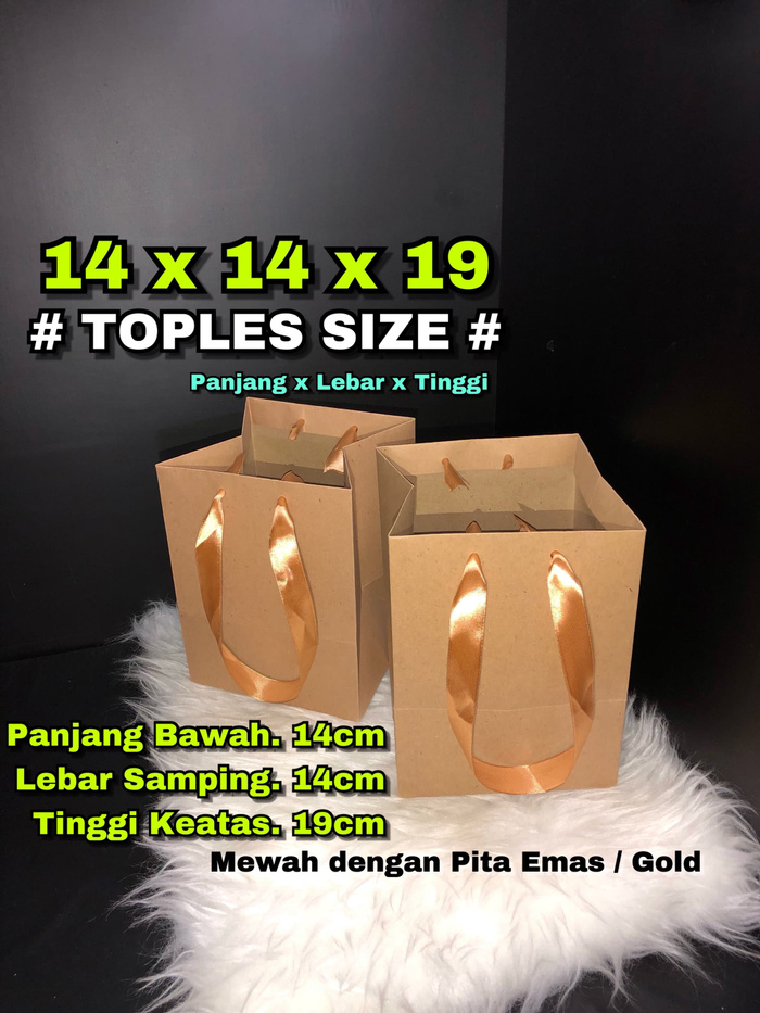 

TERLARIS paper bag / tas kertas / paperbag / bento toples roti kue 15x15x20