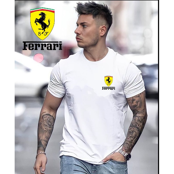 Hokyshop92 Kaos Pria Distro Ferrari Lengan Pendek Baju Oblong Pakaian Lelaki Dewasa Tshirt Cod