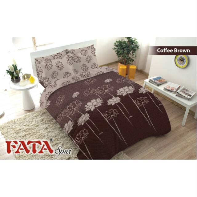 Bedcover Set King Fata Coffee Brown 180x200 Cm Shopee Indonesia