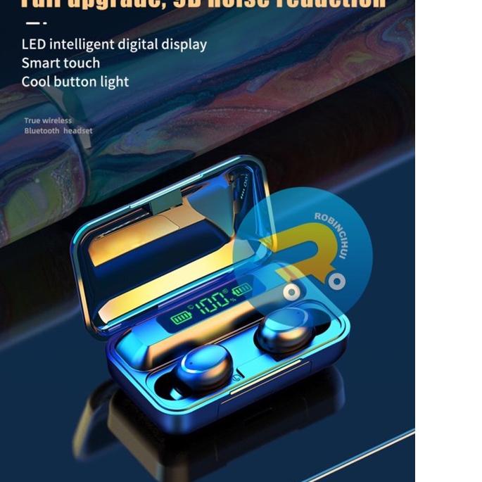 ♀ Headset F9 TWS Stereo Handsfree earphone airbuds original ◘