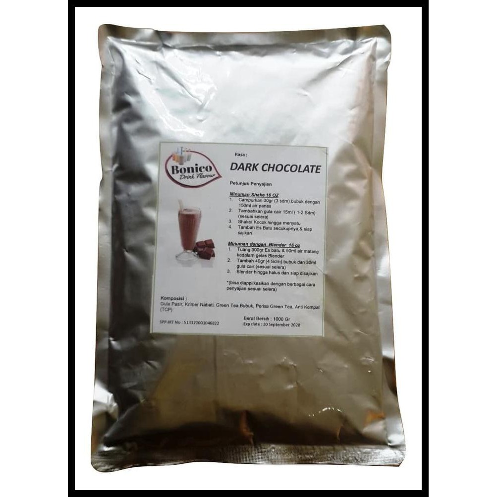 Jual Bonico Dark Chocolate Drink Powder 1Kg Bubuk Minuman Milk Ice ...