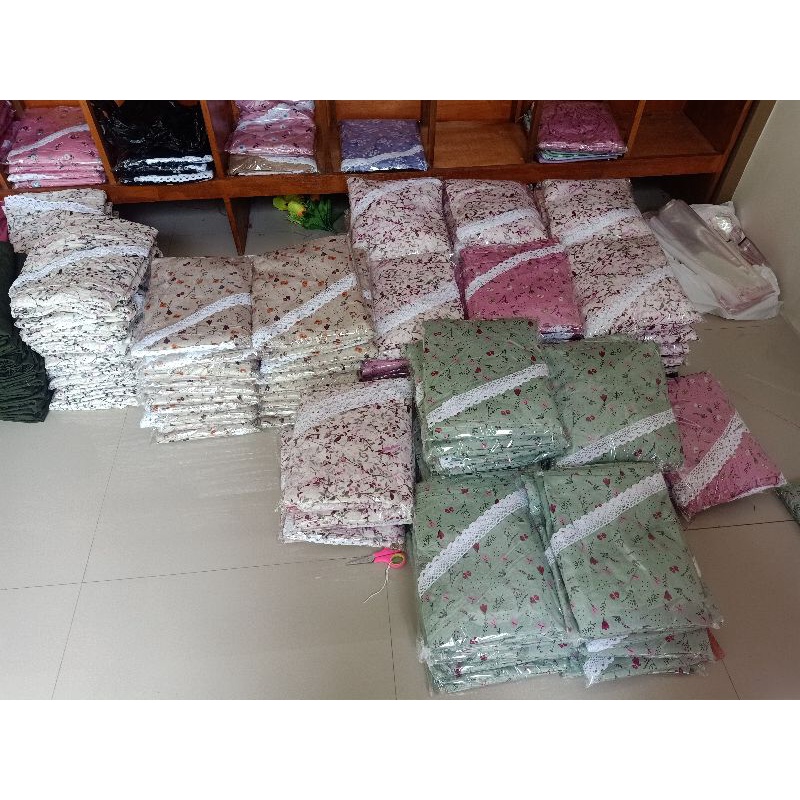 mukena rayon jumbo rayon printing free tas kerut kening