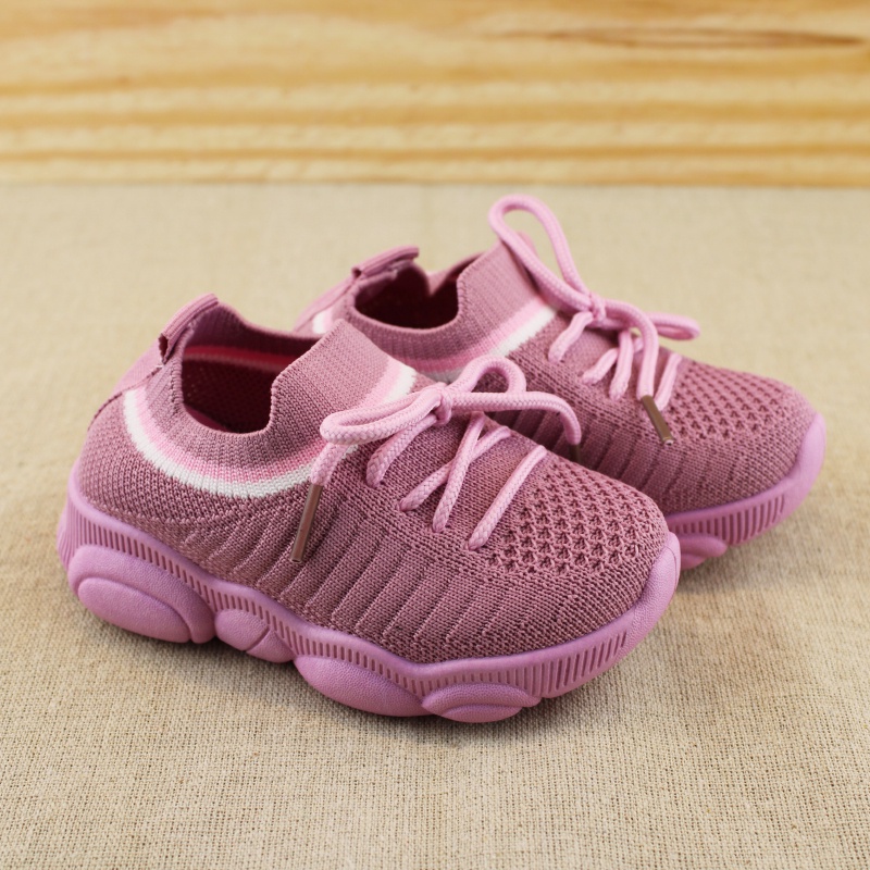 Sepatu Sneakers Gaya Kasual dengan Dasar Lembut Model Lace Up untuk Anak Laki-Laki/Perempuan