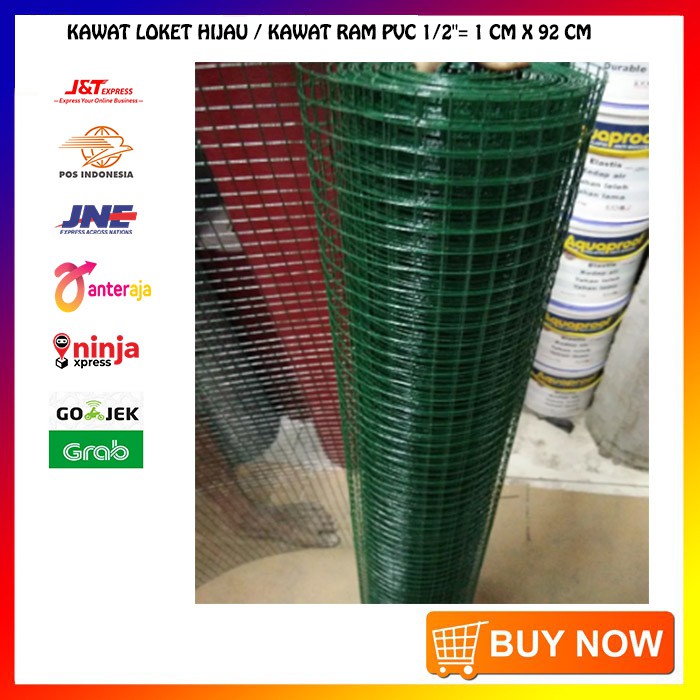 KAWAT LOKET HIJAU / KAWAT RAM PVC 1/2"= 1 CM X 92 CM
