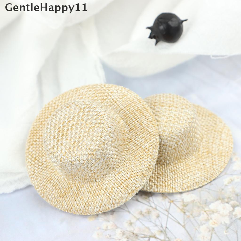 Gentlehappy 2Pcs Miniatur Topi Jerami Untuk Aksesoris Rumah Boneka