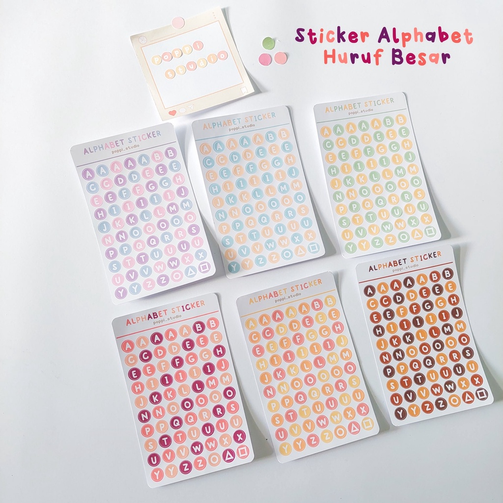 

[Poppi_Studio] - Stiker Alphabet #2 - Deco Sticker Bahan Vinyl Glossy Waterproof - Stiker Abjad