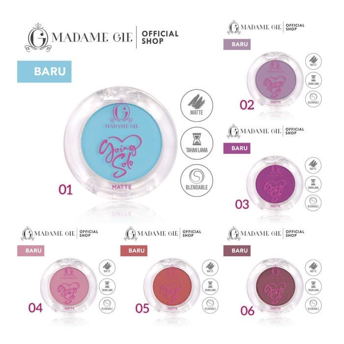 MADAME GIE GOING SOLO MATTE PRESSED EYESHADOW - EYESHADOW SATUAN MG