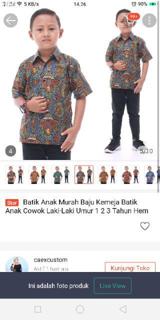 Batik Anak Murah Baju Kemeja Batik Anak Cowok Laki-laki Umur 1 2 3 Tahun Hem Batik Anak Btank101
