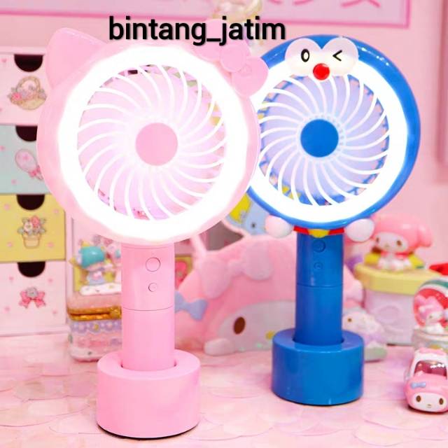 kipas angin portable/ kipas angin usb/hallokitty kipas karakter+lampu