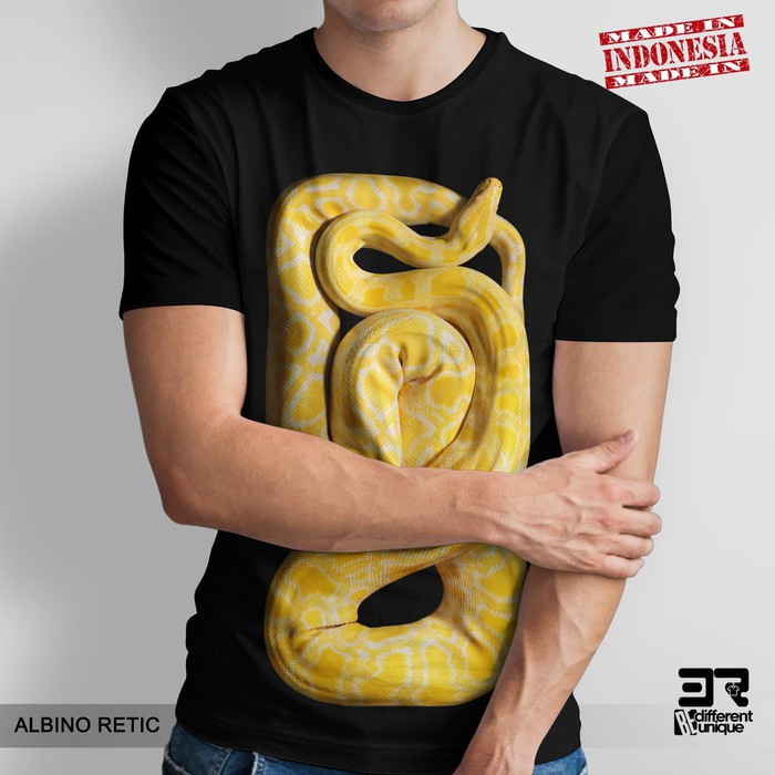 KAOS PRINT 3D DISTRO 3R UNISEX DEWASA & ANAK MOTIF H E W A N ALBINO UL AR ( ALBINO RETIC )