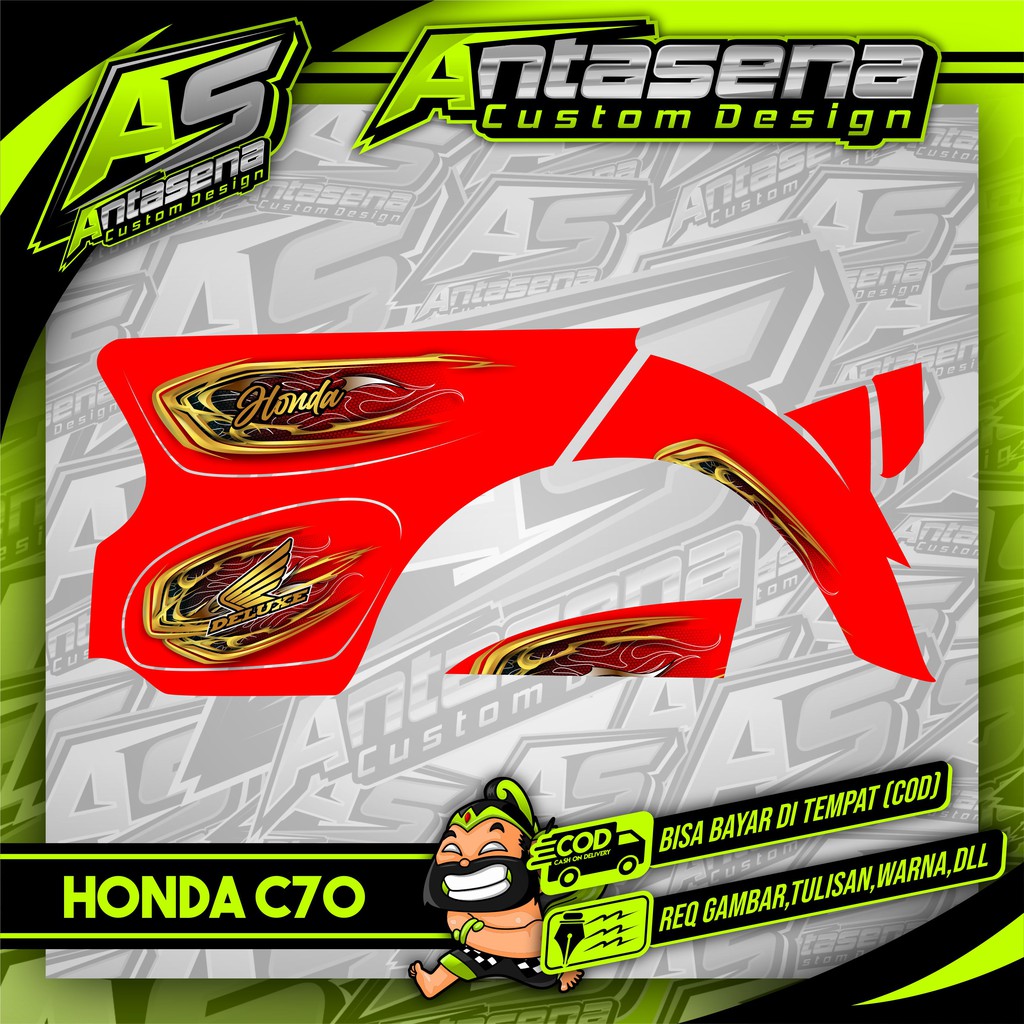 Striping C70 Racing Herex Stiker Motor Variasi Honda C70/Ulung/Olong Sticker Decal Custom 16
