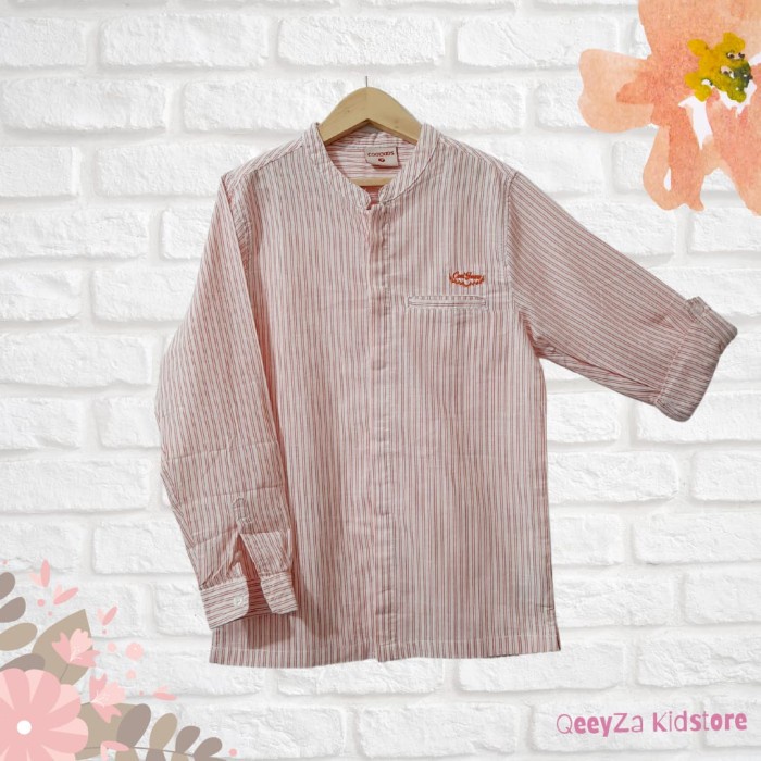 TERBARU Kemeja Koko Anak Laki Laki by Cool Kids - Salur Peach, 6