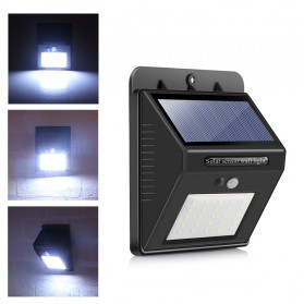 Lampu Taman Tenaga Surya Sensor Gerak Outdoor Weatherproof 25 LED 6500K - L20 - Black