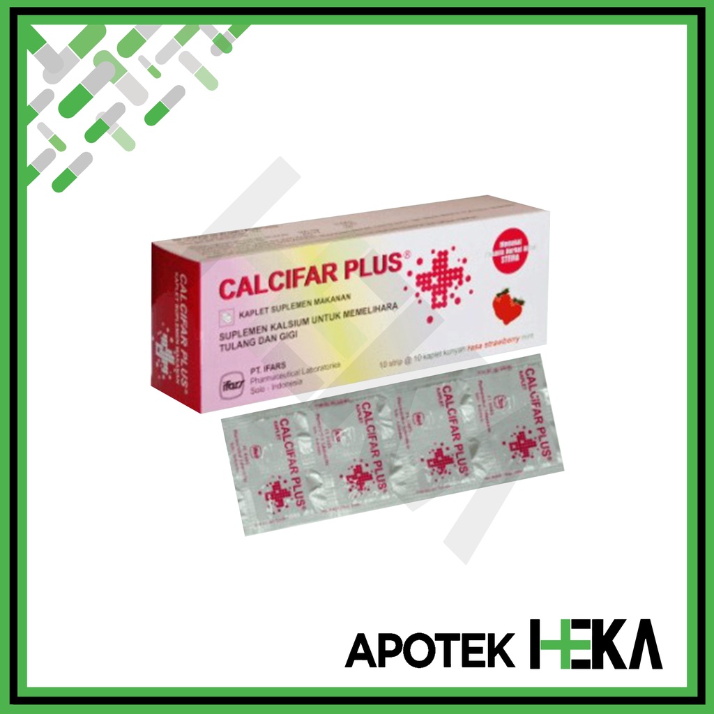 Calcifar Plus Kaplet Kunyah Chewable Box isi 10x10 - Suplemen Kalsium (SEMARANG)