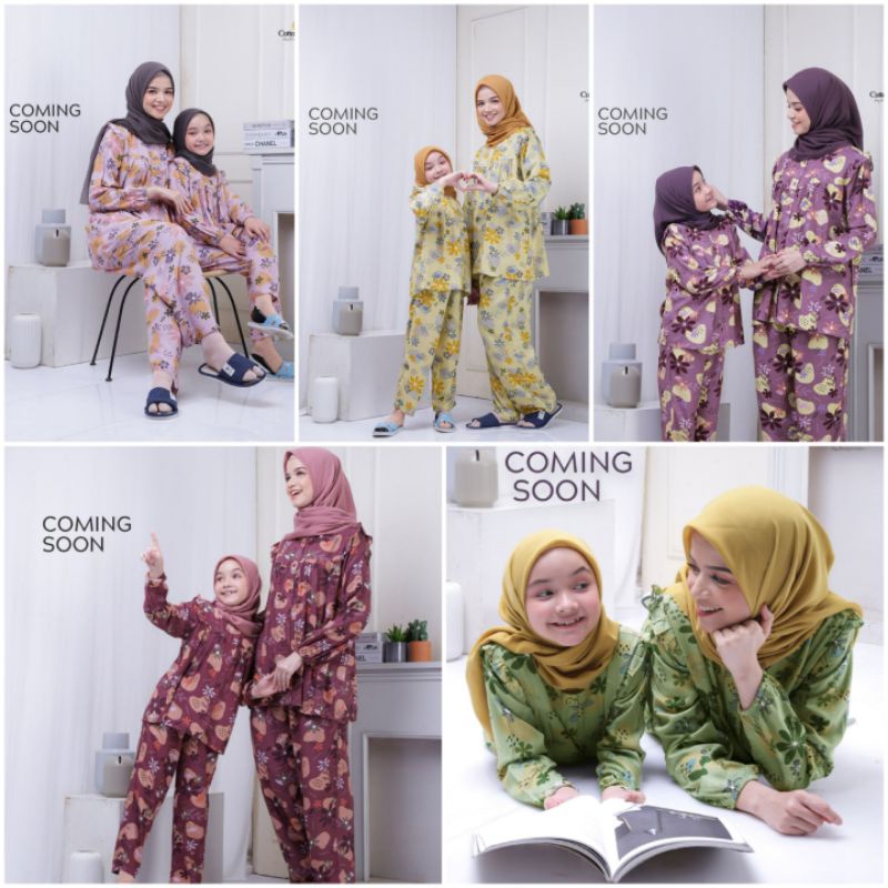 BLOSSOM PAJAMAS COUPLE MOM AND KIDS ORIGINAL COTTONCHIC