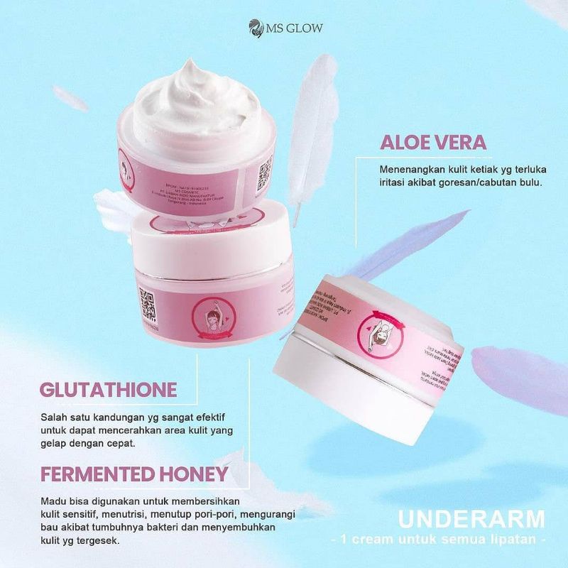 CREAM PEMUTIH KETIAK MS GLOW, UNDERARM MS GLOW