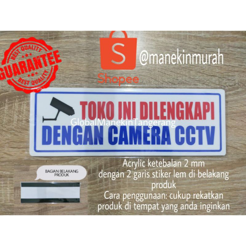 

Stiker CCTV Acrylic CCTV ( TEBAL 2 MM )