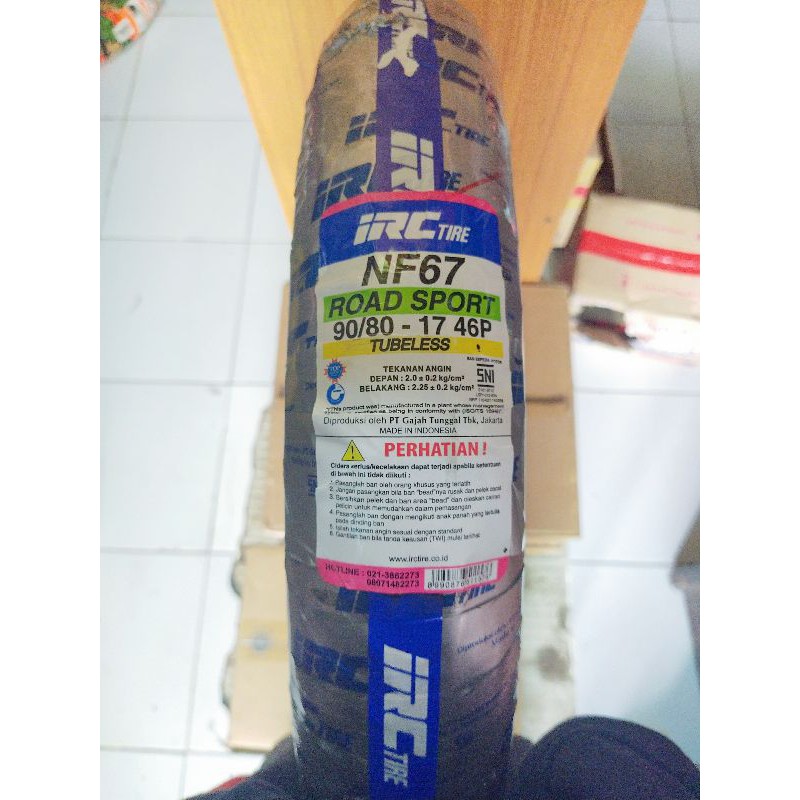 Ban tubeless irc 90/80 17 free pentil