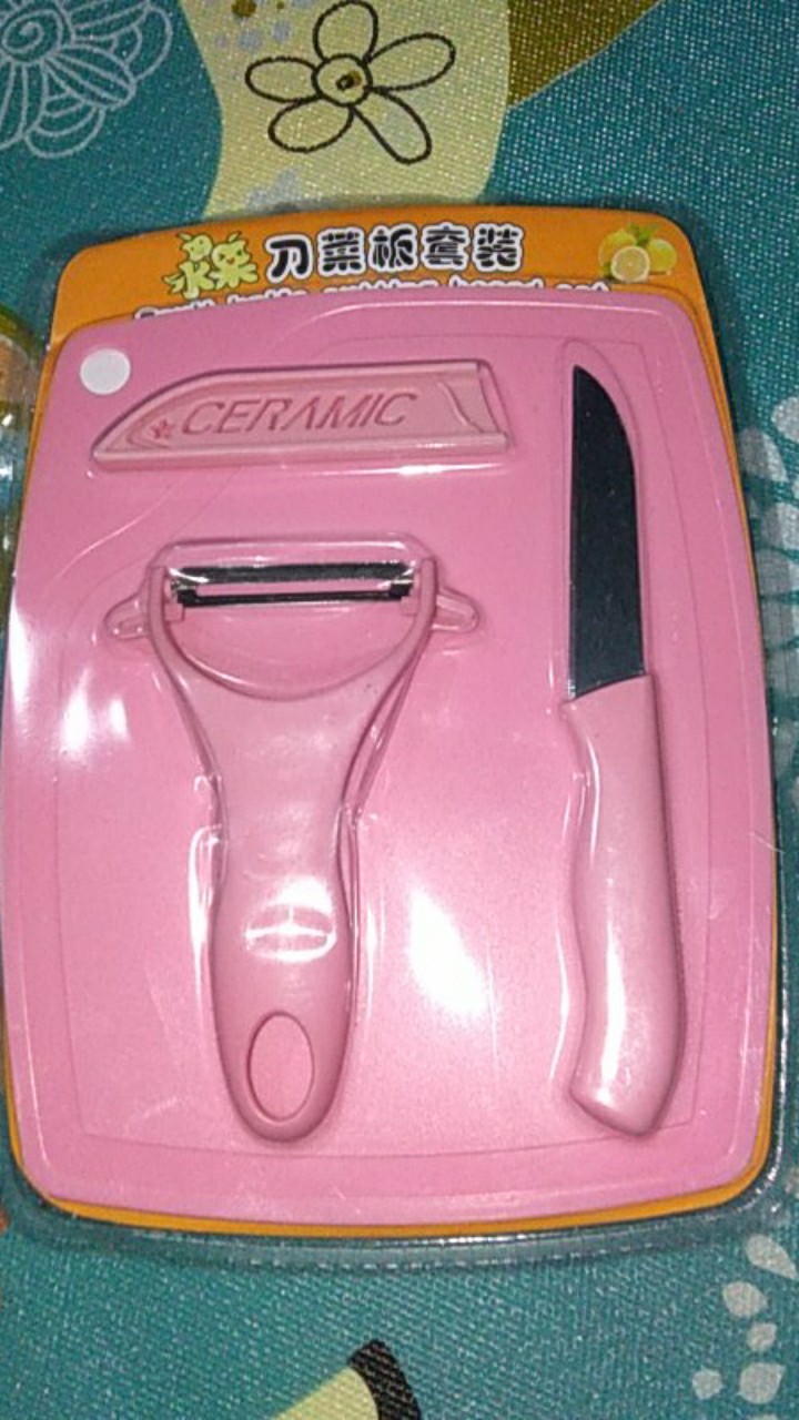 Pisau Set Talenan 3in1 Stainless Pisau Pengupas Buah Sayur Dapur Knife Peeler Fruit Chopping Board