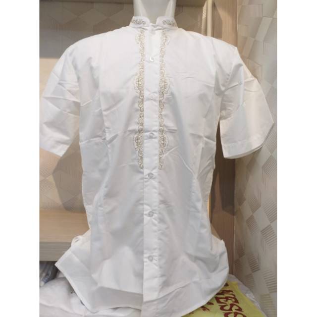 Baju koko preview plus putih pendek by itang yunasz