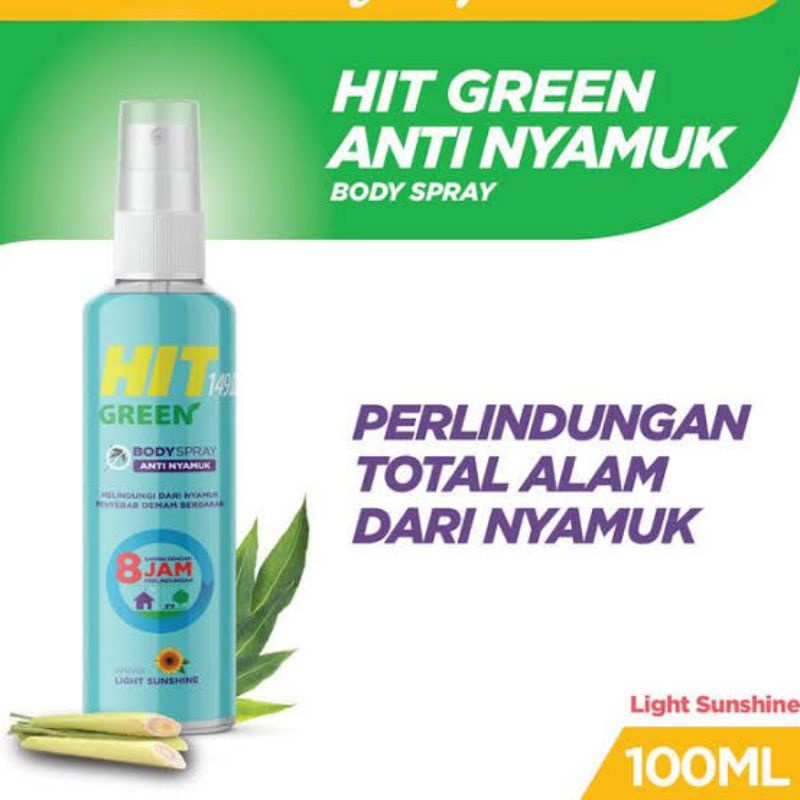 Hit Green Body Spray Anti Nyamuk 100ml Light Sunshine