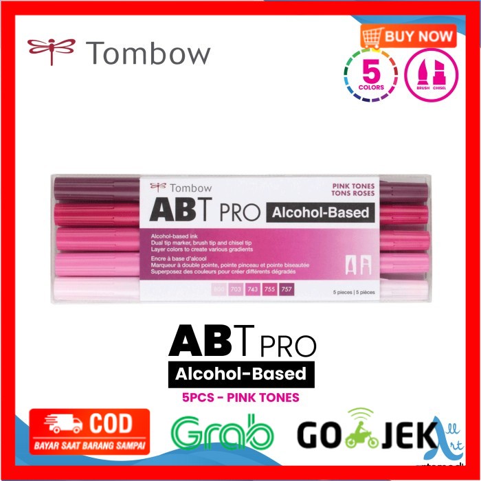 

(BISA COD) Brush Pen Tombow ABT PRO Pink Tones Dual Marker