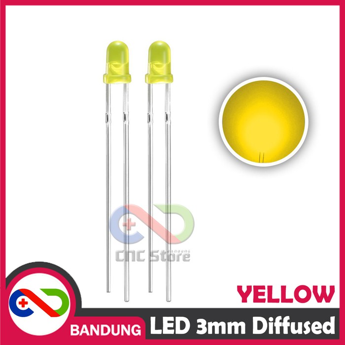 10PCS LED 3MM F3 SUPER BRIGHT YELLOW KUNING DIFFUSED