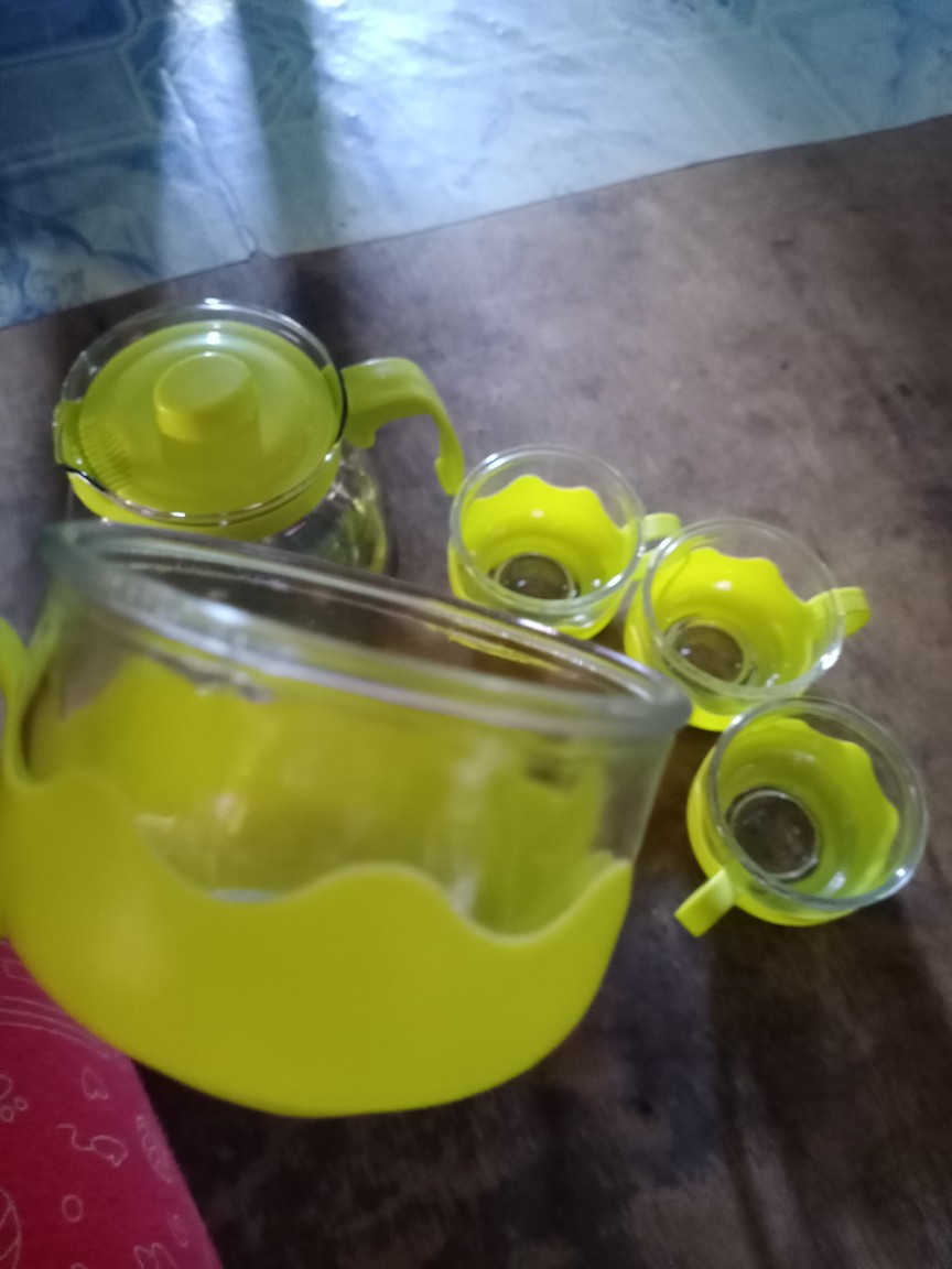 Ahb Tea Pot Set 5in1 Teko Kaca Tempat Minum Teh Teko Set Cangkir Kaca Teapot Gelas Cafe Souvenir Igd
