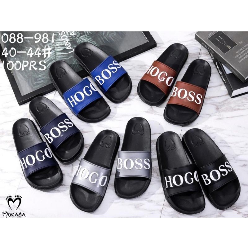 SANDAL SELOP PRIA LAKI HOGO BOSS BAHAN KARET MOKAYA 088-981