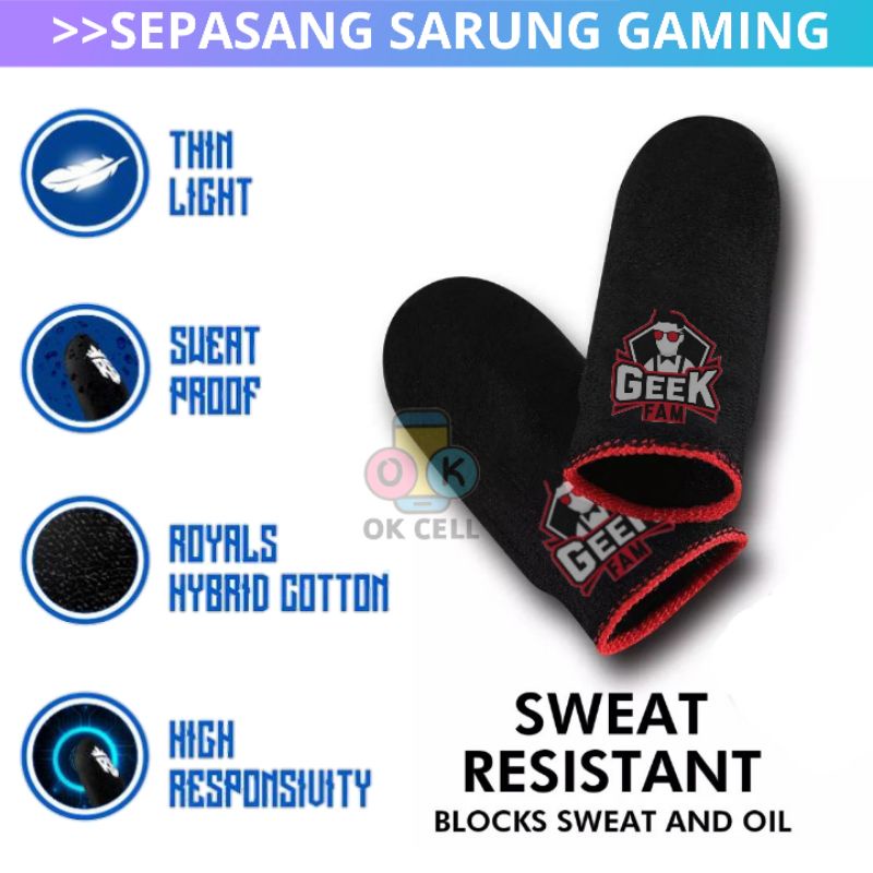 Sarung GEEK FAM Sarung Jempol Game Gaming Anti Keringat Super Sensitif Premium