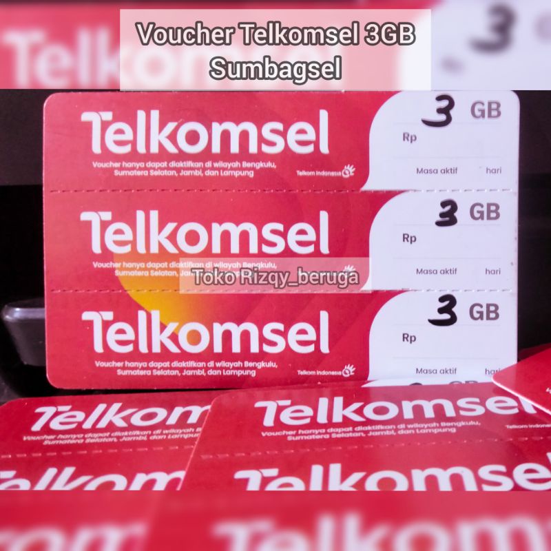Voucher Telkomsel 3GB SUMBAGSEL | SUMSEL | Bangka | Jambi | Lampung | Bengkulu | Bangka/Belitung |
