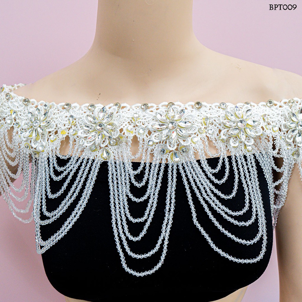 [STOK TERBATAS] BRIDAL BOLERO CRYSTAL MUTIARA WEDDING PESTA WANITA BPT009