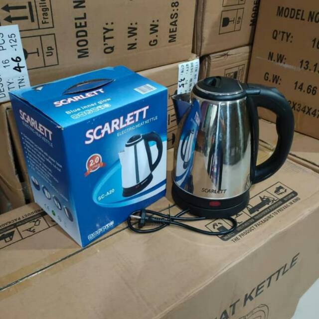 Teko Listrik 1.8Liter Pemanas Air Scarlett SC-20A Electric Heat Kettle 1.8L Teko Untuk Minum